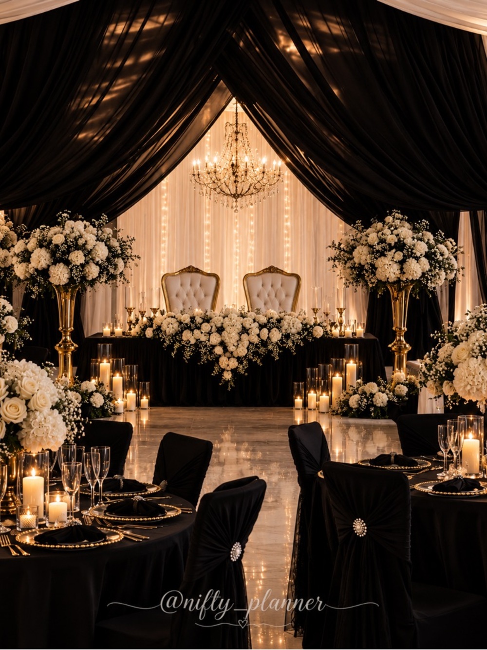 Elegant Black Drapery Backdrop for Home Accents